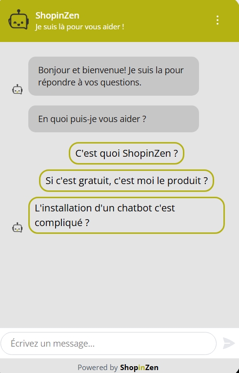 Interface de l'assistant IA